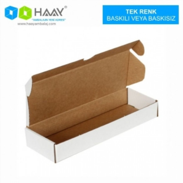 Haay Ambalaj 24x8x3,5 Cm Beyaz E-ticaret Kargo Kutusu 100 ADET