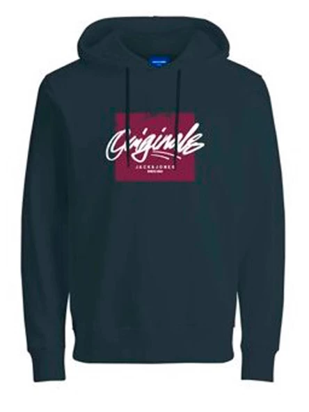 JACK JONES Yazılı Erkek Kapüşonlu Sweatshirt 12244218