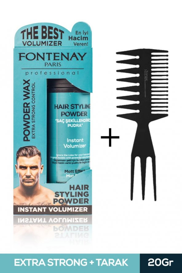 FONTENAY SAÇ ŞEKİLLENDİRİCİ PUDRA TOZ WAX MAT EFFECT MAVI 20GR + ŞEKİL TARAĞI 2Lİ SET