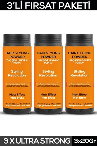 Fontenay Saç Şekillendirici Pudra Toz Wax Ultra Strong Turuncu X3 +  Saç Spreyi 400ml 4'Lü Set 3 - 3