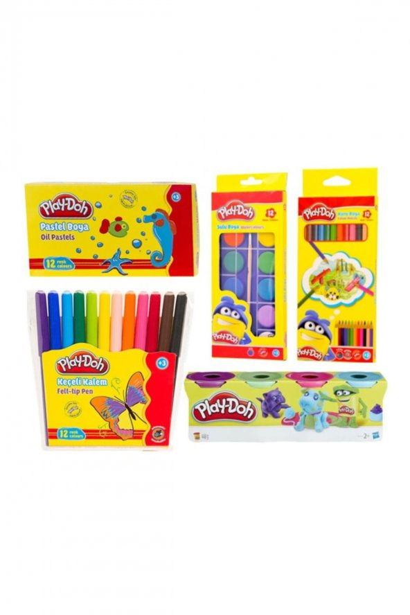 kuru sulu pastel keçeli oyun hamuru kırtasiye seti ürün görseli 1