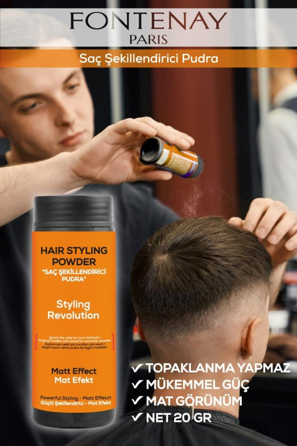 Fontenay Saç Şekillendirici Pudra Toz Wax Ultra Strong Turuncu 20gr X2 + 400ml Saç Spreyi 3Lü Set 2 - 2