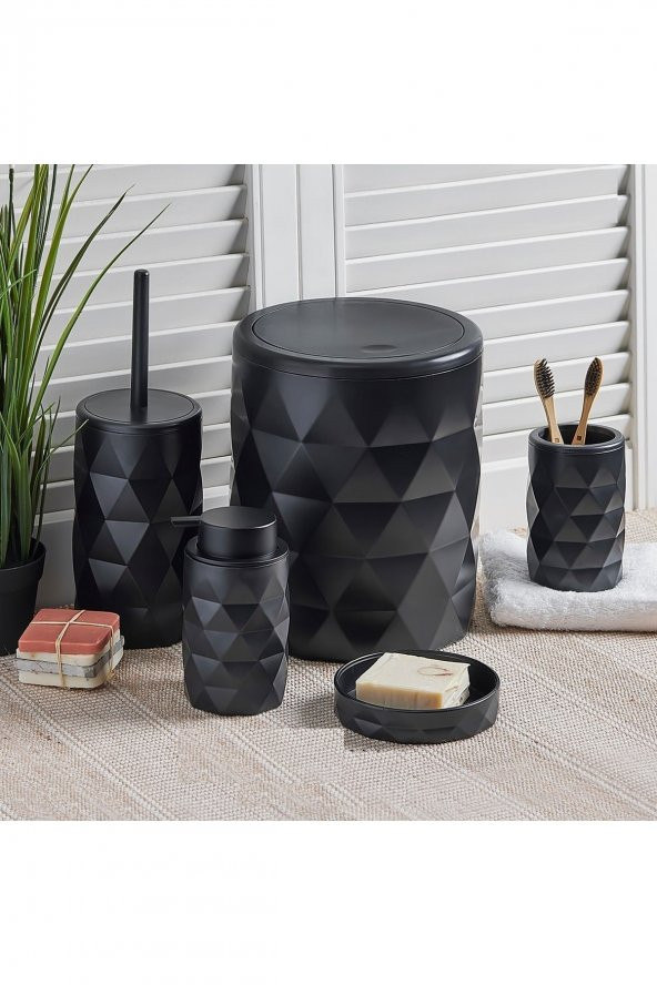 13224 Diamond Black Banyo Takımı 5 Parça
