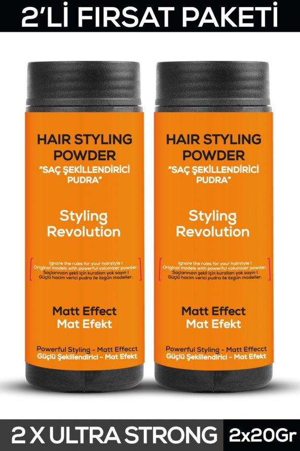 Fontenay Saç Şekillendirici Pudra Toz Wax Ultra Strong Turuncu 20 gr x 2 + Profesyonel Saç Fırçası 1016 3lü Set - Resim 3