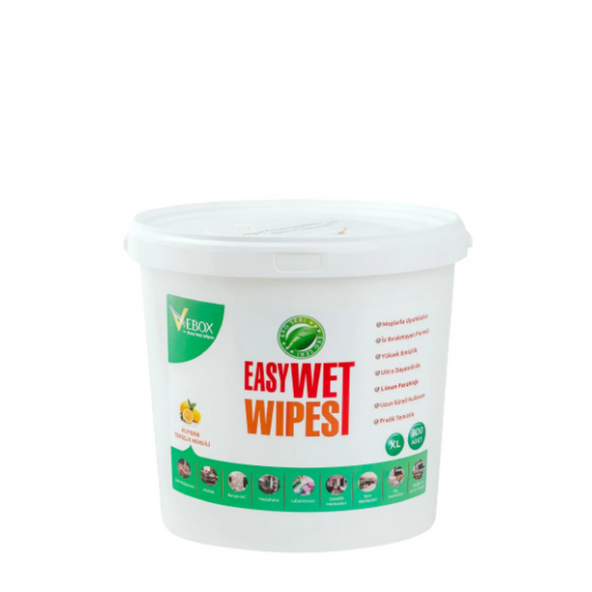 Vebox Easy Wet Wipes Kova Islak Mendil Limon Ferahlığı Eco 300 Adet - 3