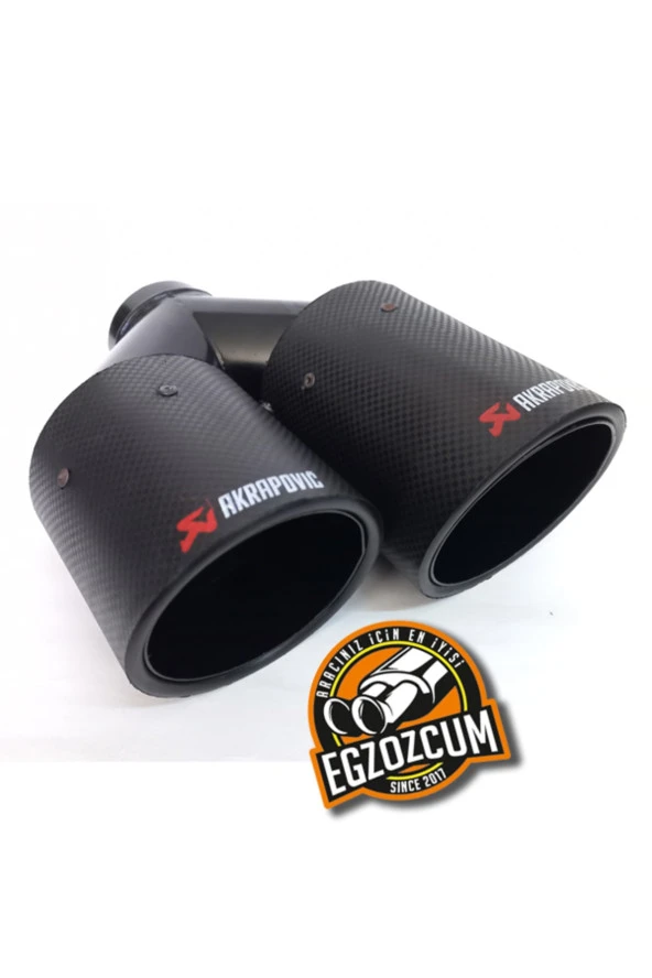 90 mm. Çiftli TAKIM SAĞ/SOL Yuvarlak dudaklı KARBON KAPLAMA AKRAPOVIC Egzoz eksoz Çıkışı - Resim 4