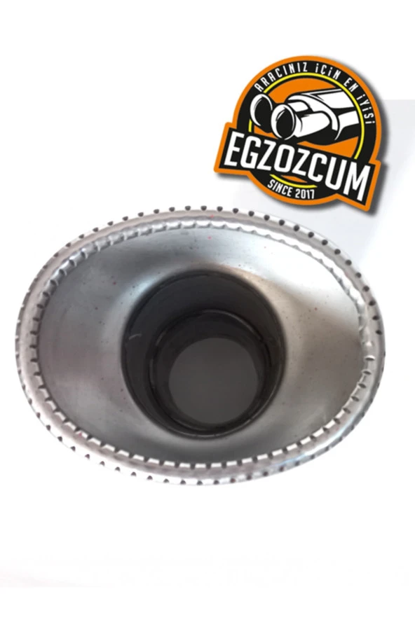 Krom Delikli Oval Içi Dolu Sessiz Egzoz Eksoz Ucu - Resim 4