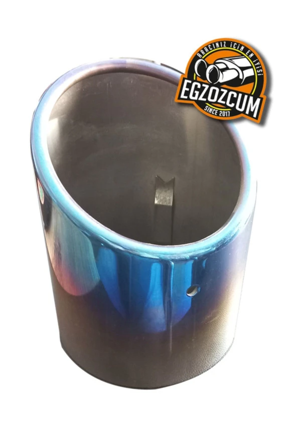 Paslanmaz Yarım Yanık Krom Tekli Egzoz Ucu - Resim 3