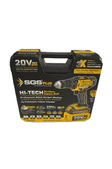 SGS Plus 5248 Akülü Darbeli Metal Ve Ahşap Vidalama Matkap Seti 20V - 2