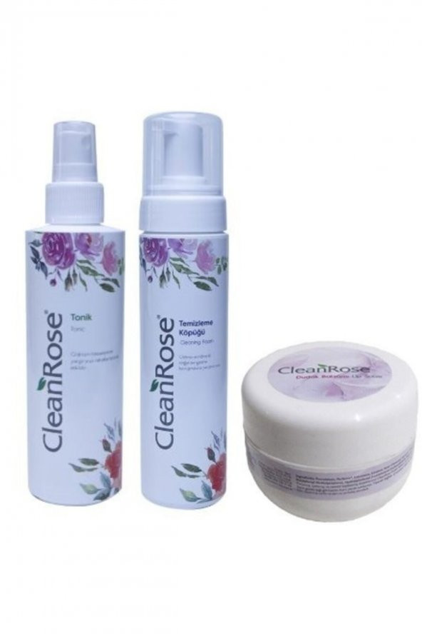 Gül Özlü Sıkılaştırıcı Tonik+yüz Temizleme Köpüğü+dudak Balm -cilt Temizleme Ve Bakım Seti