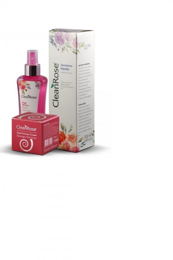 Doğal Gül Suyu 200 Ml + Temizleme Köpüğü 200 Ml + Salyangoz Krem 45 Ml