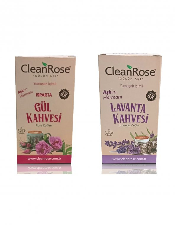 Clean Rose  Aşkın Harmanı Yumuşak İçimli Isparta Gül ve Lavanta Kahvesi (200 gr+200 gr)