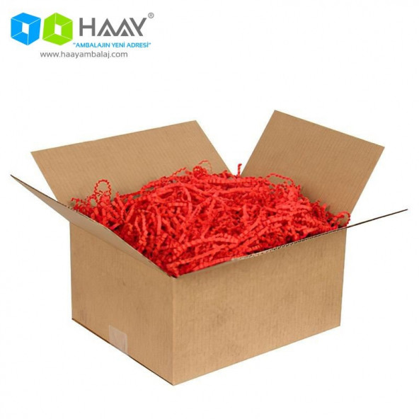 Haay Ambalaj Zikzak Kırpık Kağıt Dolgu Malzemesi - Kırmızı (250gr)