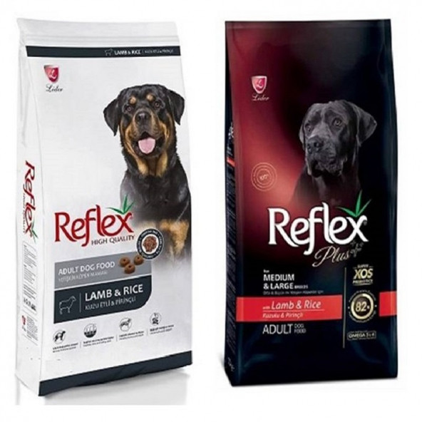 Reflex Kuzu Etli Yetişkin Köpek Maması + Reflex Plus Kuzu Etli Yetişkin Köpek Maması 2 x 3 KG