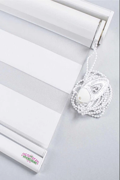 NİVEMESHOME BAMBU BEYAZ ZEBRA STOR PERDE - 2