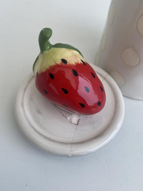Anthropologie Çilek Motifli Porselen Meyve Kutusu (Deforme) - 7