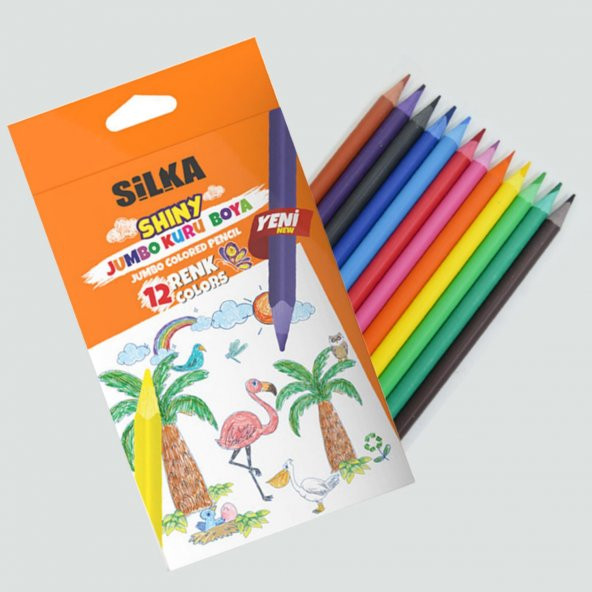 Silka Jumbo Üçgen Kuru Boya 12 Renk - 3