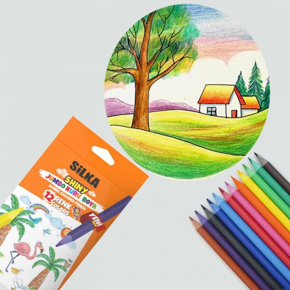 Silka Jumbo Üçgen Kuru Boya 12 Renk - 4