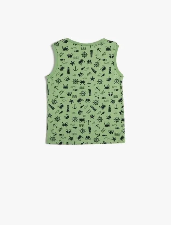 Koton Erkek Bebek Atlet Kolsuz Yuvarlak Yaka Baskılı Pamuklu - 2