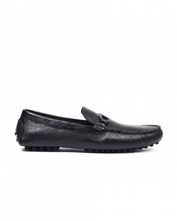 Sümela Siyah Hakiki Deri Erkek Loafer Ayakkabı