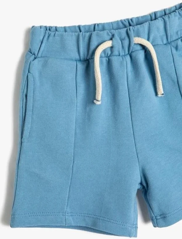 Koton Erkek Bebek Şort Cepli Beli Bağlamalı Pamuklu - Resim 3