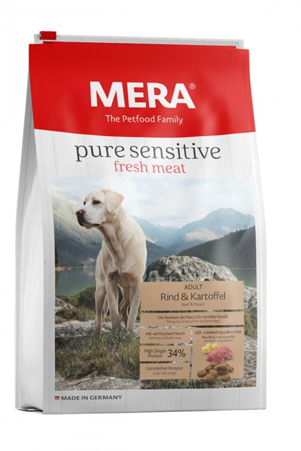 Pure Sensitive Tahılsız Taze Sığır Etli ve Patatesli Köpek Maması 12.5kg