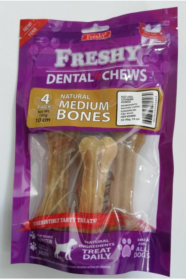 Medium Bones Naturel 4lü 10 Cm