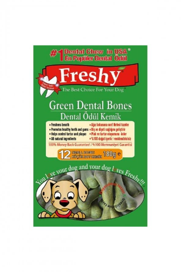 Green Dental Bones Ağız Ve Diş Sağlığı Için Ödül Küçük Boy 12li 180gr