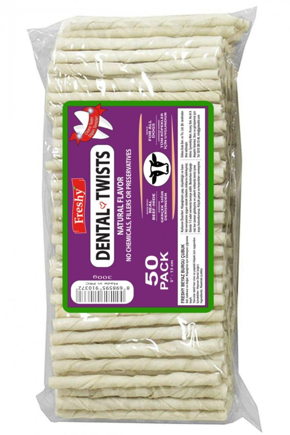 Dental Twists - Sütlü Burgu Çubuk - 50li Maxi Paket - 3