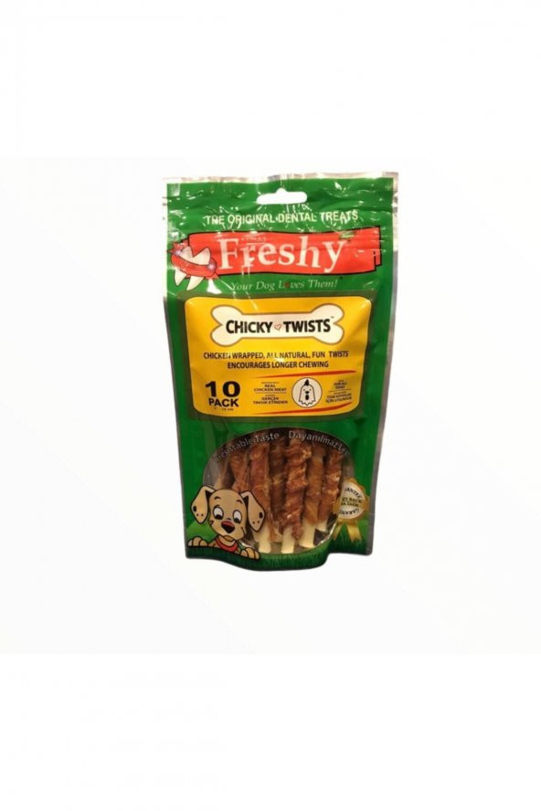 Chicky Twists Tavuk Etli Burgu Çiğneme Kemiği 90 gr 10 Adet