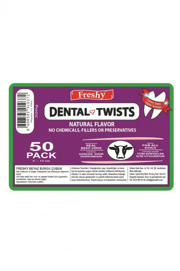 Dental Twists - Sütlü Burgu Çubuk - 50li Maxi Paket - 4