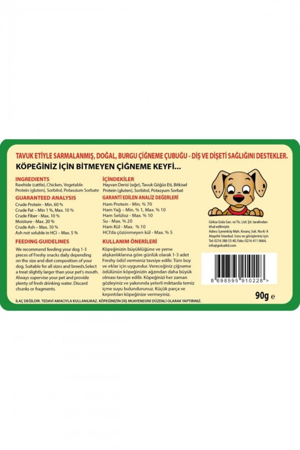 Chicky Twist - 20 Adet Tavuk Etli Burgu Çubuk - 180g - Taze Et Ile Hazırlanmıştır - 2li Set - Resim 4