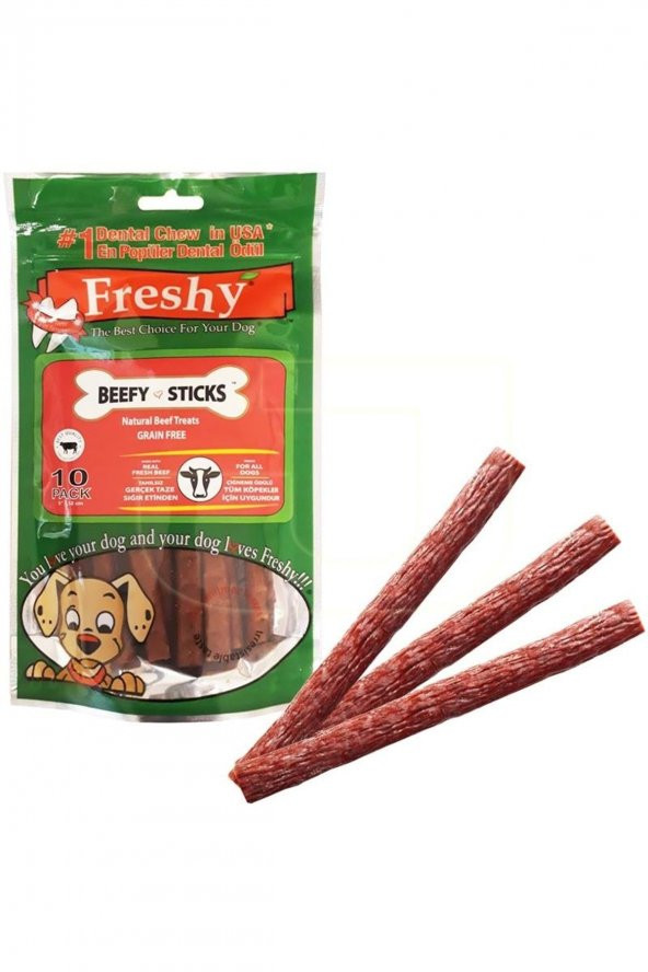 Beefy Sticks Sığır Etli Tahılsız Köpek Ödülü 100 Gr 10 Adet