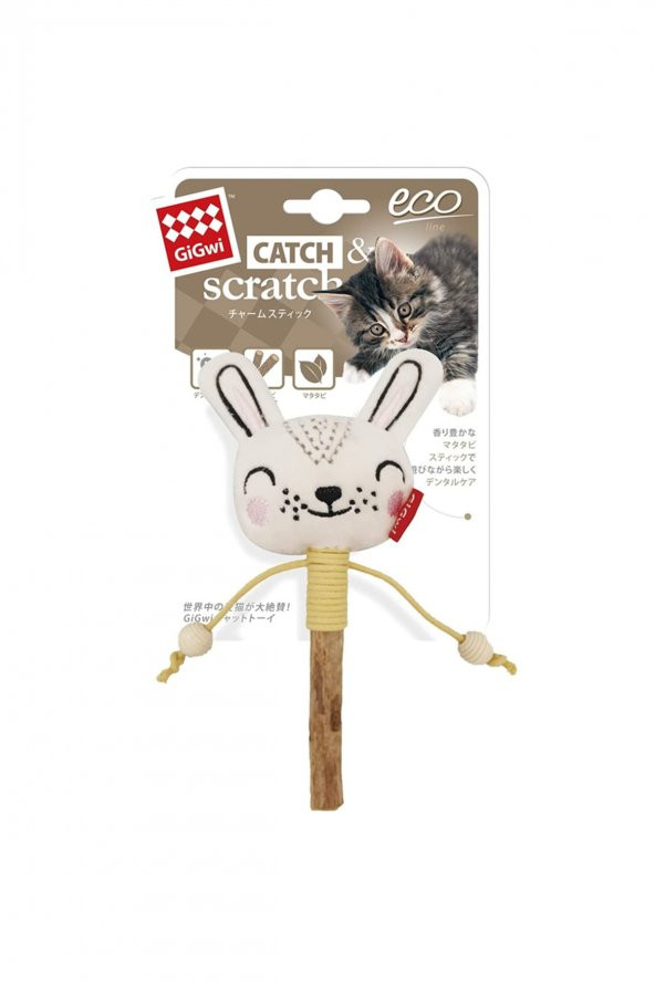 8519 Ahşap Kedi Oyun Stick Tavşan