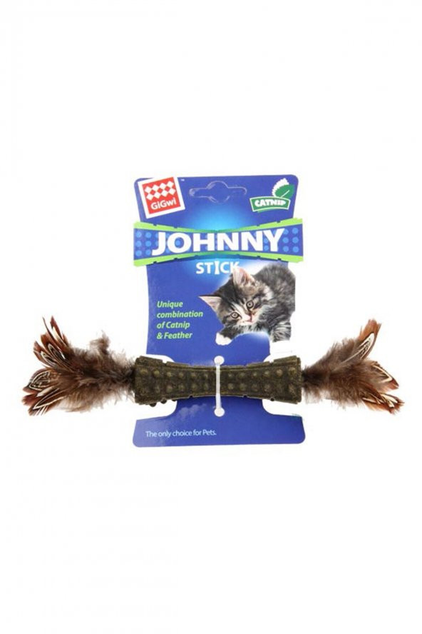 Johnny Stick Kedi Otlu Doğal Tüylü Kedi Oyuncağı