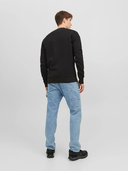 JACK JONES Bisiklet Yaka Önü Yazılı Erkek Sweatshirt 12241694 - 2