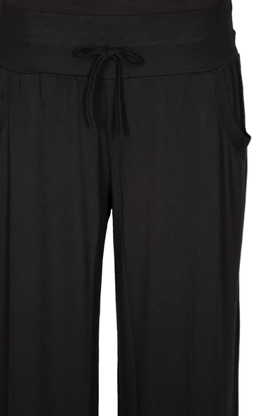 Barem Kadın Elisa Viskon Penye Cepli Spor Siyah Pantolon Etek - Resim 2