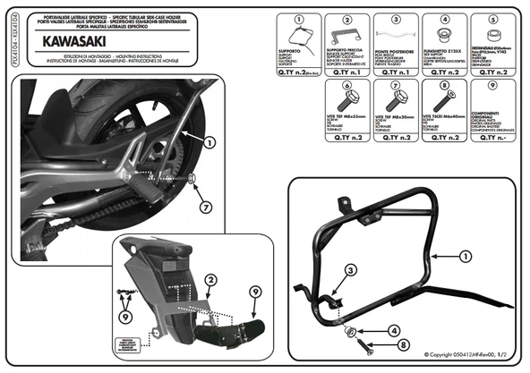 KAPPAKLX4104KAWASAKIER-6N-ER-6F650(12-16)YANÇANTATAŞIYICI