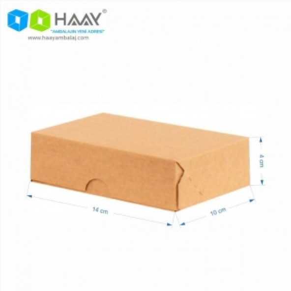 HAAY AMBALAJ 14x10x4cm E-ticaret Kargo Kutusu (4 Nokta) - Kraft (50 ADET)