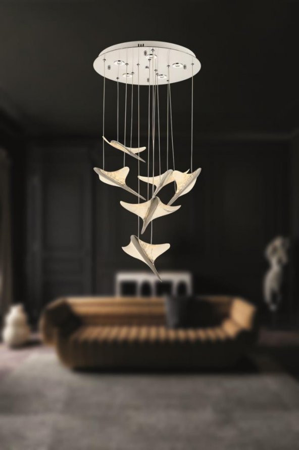 Eray Aydınlatma 1205-5+1 6 Li Krom Led Avize - Resim 2