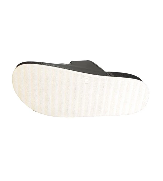 YAZKIŞ Kadın Siyah Krem Çift Tokalı Rahat Taban Terlik - Resim 7