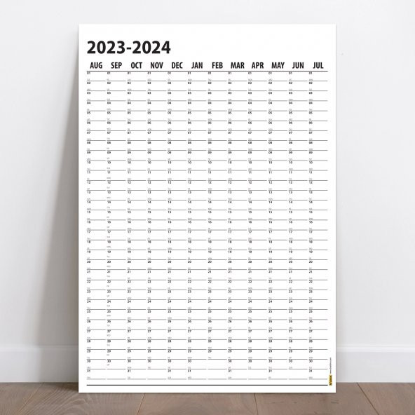 2023-2024 Akademik Duvar Takvimi, Yıllık Planlayıcı, Yıl Ortası Planlayıcısı, Boyut 70x100 cm