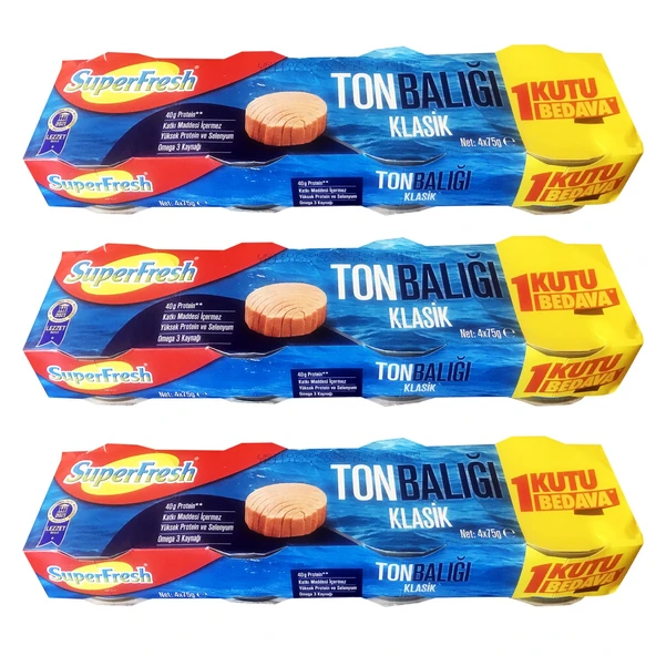 SüperFresh Ton Balığı 4x75 gr Klasik 3 lü