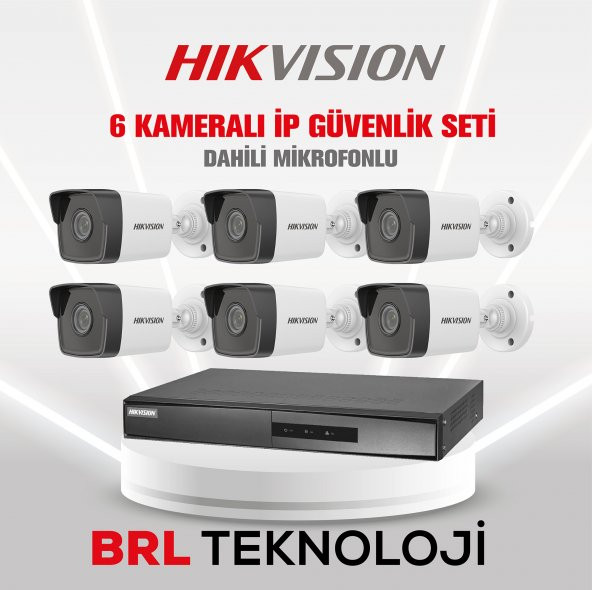 Hikvision 6 Kameralı 4 Mp İp Güvenlik Kamera Seti (Dahili Mikrofonlu)