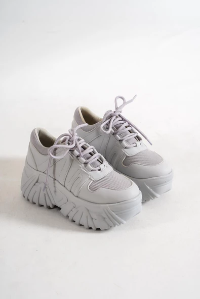 BASSKAN ŞANN GRİ YÜKSEK TABAN SNEAKER SPOR AYAKKABI SP150