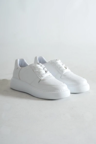 BAYAN BEYAZ BAĞCIKLI SNEAKER GÜNLÜK SPOR AYAKKABI FDN-01