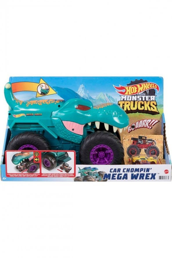 HOT WHEELS Monster Trucks Car Chompin Mega-wrex Araç
