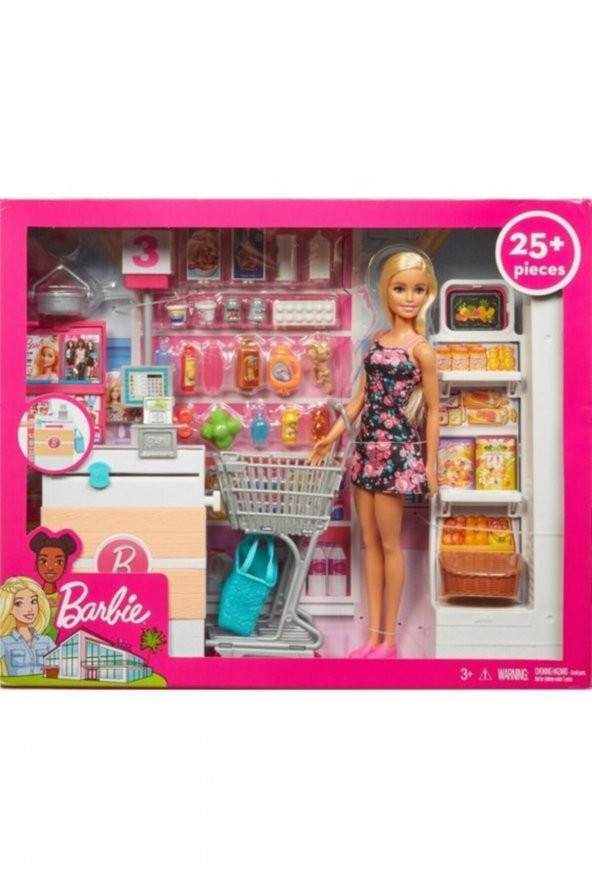 Barbie Barbie Süpermarkette Oyun Seti