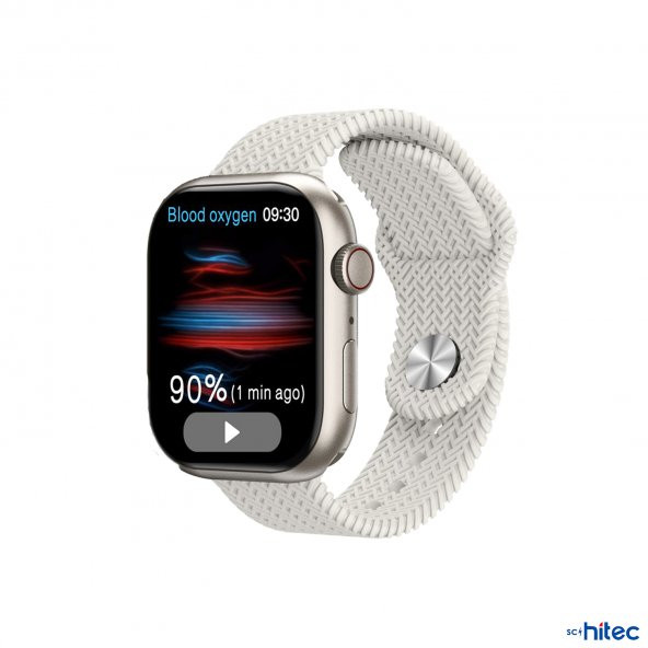 ScHitec 42-49mm Yeni Nesil Apple Uyumlu Akıllı Saat Kordonu Silikon Beyaz - 2