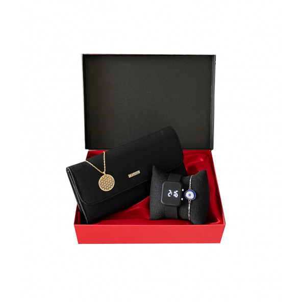 ANNELER GÜNÜ -KOL SAATİ-CARLİNO  CÜZDAN-KOLYE-MAKROME BİLEKLİK SET